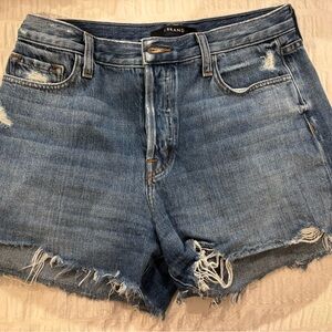 J Brand Blue Jean Shorts Distressed High-Waisted
